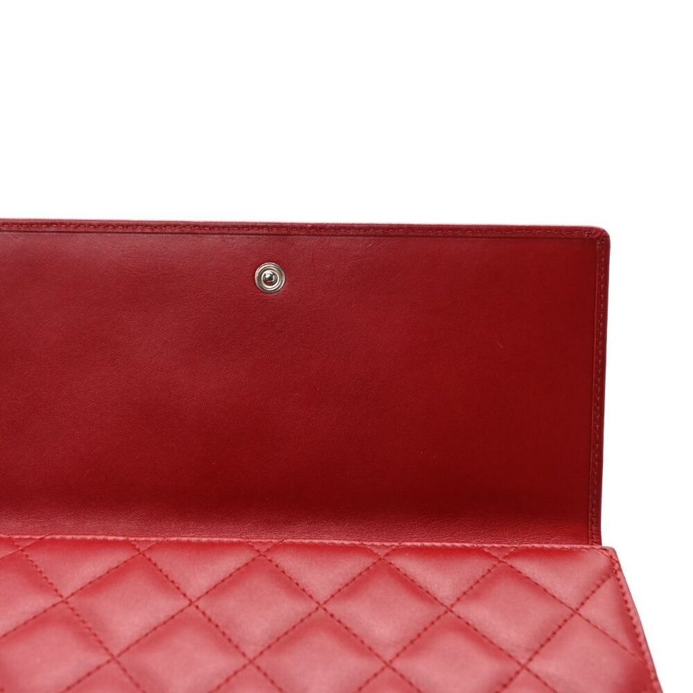 Chanel  Calfskin Quilted Cambon Long Double Wallet Red - Picture 6 of 8